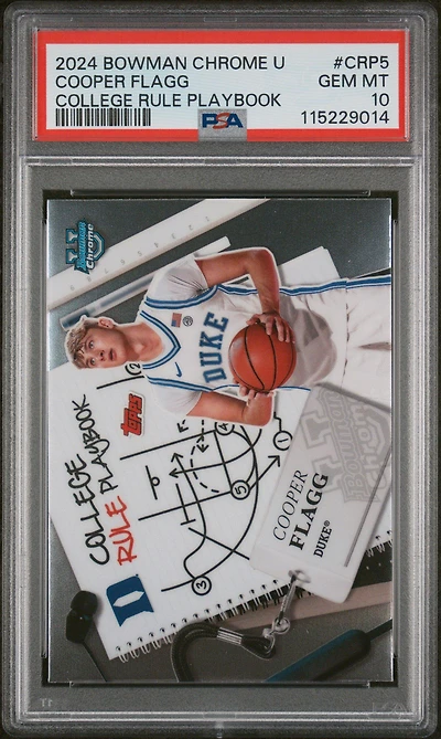 2024 Bowman Chrome University College Rule Playbook Crp5 Cooper Flagg PSA 10