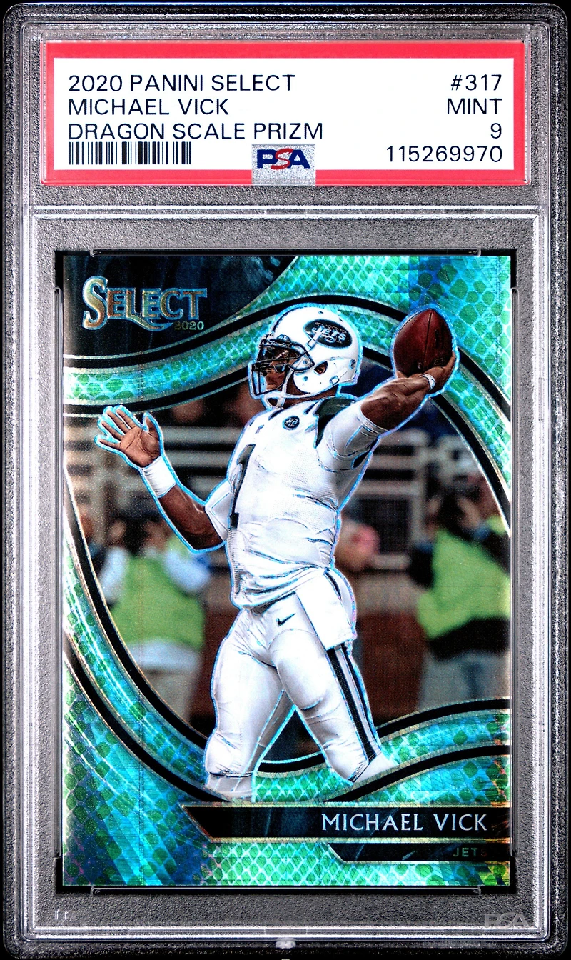 2020 Panini Select 317 Michael Vick Dragon Scale Prizm PSA 9