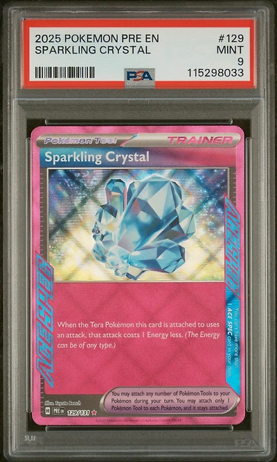 2025 Pokemon Pre En-prismatic Evolutions 129 Sparkling Crystal PSA 9