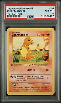 1999 Pokemon Game 46 Charmander 1st Edition PSA
