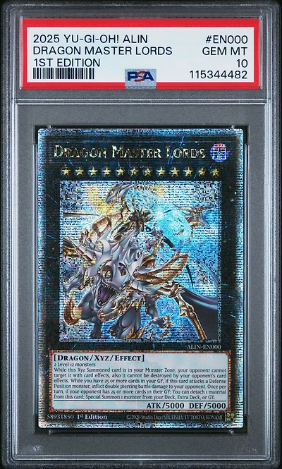 2025 Yu-gi-oh! Alin-alliance Insight En000 Dragon Master Lords 1st Edition PSA 10