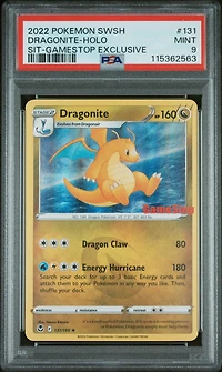 2022 Pokemon Sword & Shield Silver Tempest 131 Dragonite-holo Gamestop Exclusive PSA