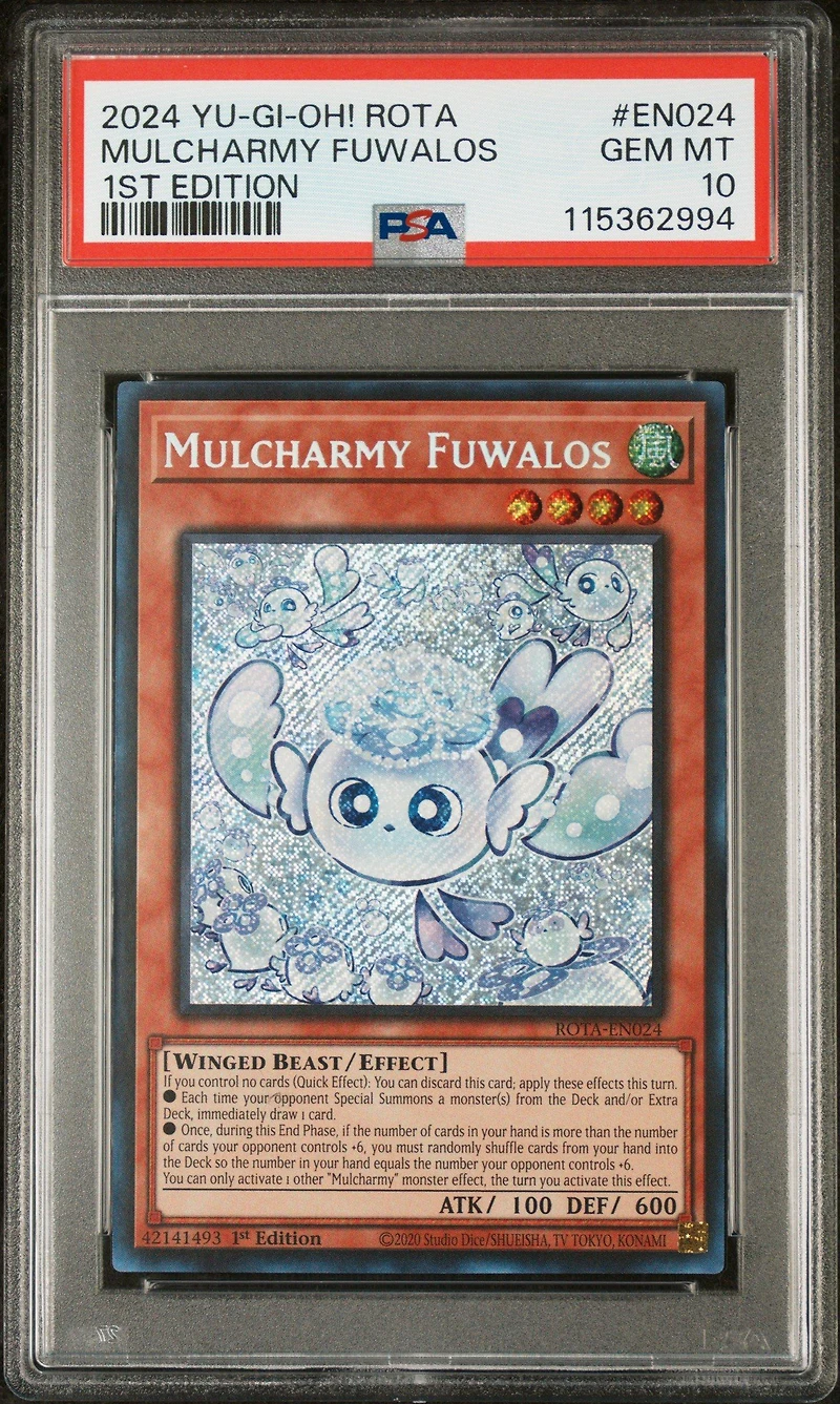 2024 Yu-gi-oh! Rota-rage Of The Abyss En024 Mulcharmy Fuwalos 1st Edition PSA 10