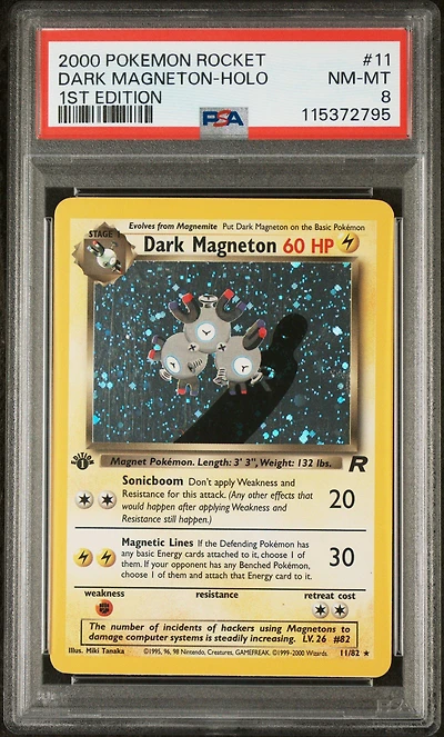2000 Pokemon Rocket 11 Dark Magneton-holo 1st Edition PSA