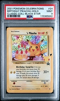 2021 Pokemon Celebrations Classic Collection 24 Birthday Pikachu-holo PSA