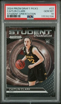 2024 Panini Prizm Draft Picks Student Orientation 22 Caitlin Clark PSA 10