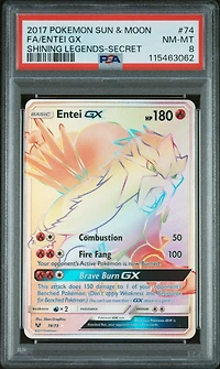 2017 Pokemon Sun & Moon Shining Legends 74 Full Art/entei Gx Secret PSA