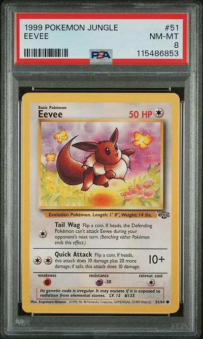 1999 Pokemon Jungle 51 Eevee PSA