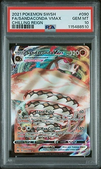 2021 Pokemon Sword & Shield Chilling Reign 090 Full Art/sandaconda Vmax PSA 10