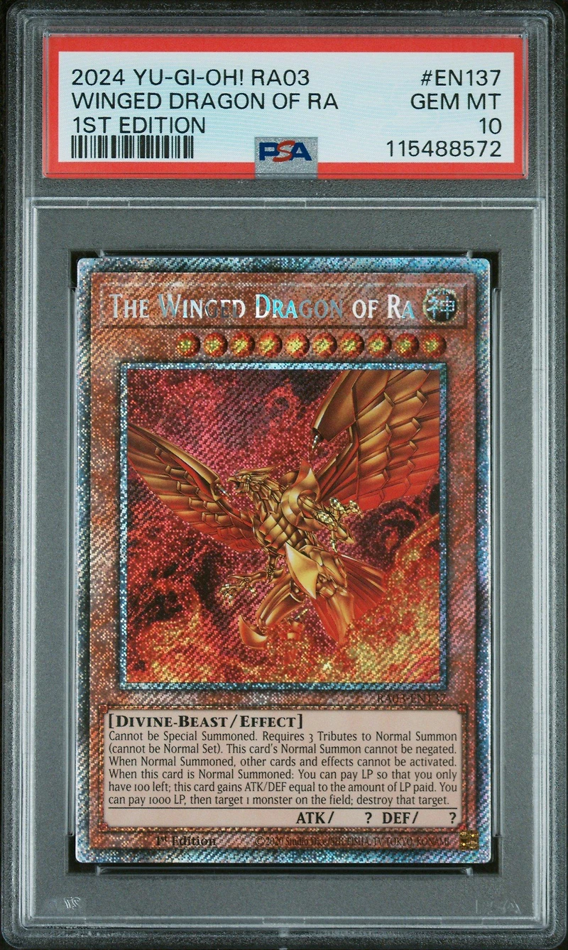 2024 Yu-gi-oh! Ra03-quarter Century Bonanza En137 The Winged Dragon Of Ra 1st Edition PSA 10