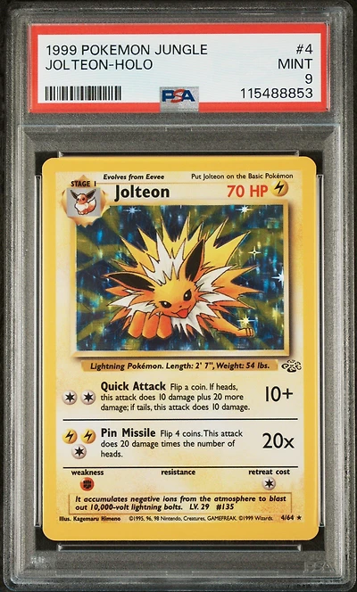 1999 Pokemon Jungle 4 Jolteon-holo PSA