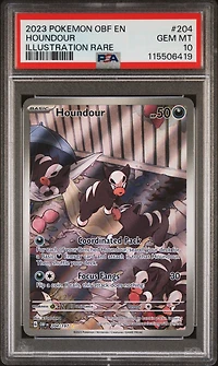 2023 Pokemon Obf En-obsidian Flames 204 Houndour Illustration Rare PSA