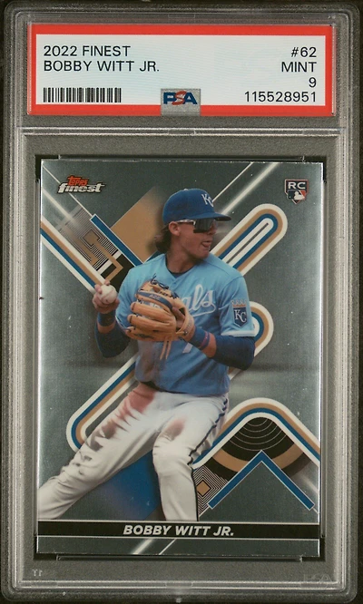 2022 Topps Finest 62 Bobby Witt Jr. PSA 9