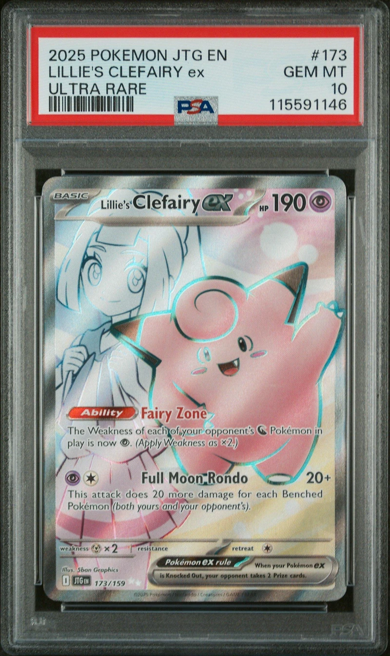 2025 Pokemon Jtg En-journey Together 173 Lillie's Clefairy Ex Ultra Rare PSA