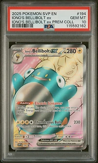 2025 Pokemon Svp En-sv Black Star Promo 194 Iono's Bellibolt Ex Iono's Bellibolt Ex Premium Collection PSA