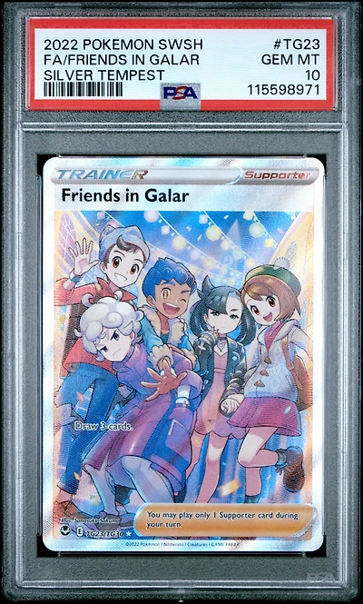 2022 Pokemon Sword & Shield Silver Tempest Tg23 Full Art/friends In Galar PSA