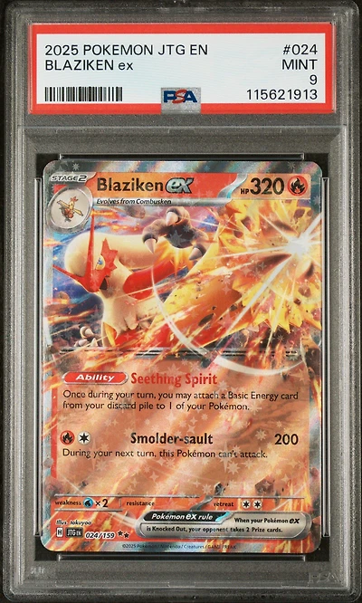 2025 Pokemon Jtg En-journey Together 024 Blaziken Ex PSA 9