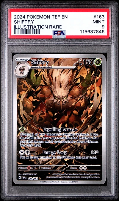 2024 Pokemon Tef En-temporal Forces 163 Shiftry Illustration Rare PSA 9