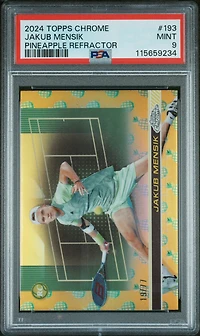 2024 Topps Chrome Tennis 193 Jakub Mensik Pineapple Refractor PSA 9