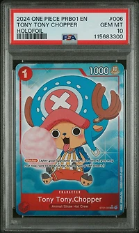 2024 One Piece Prb01-premium Booster -one Piece Card The Best- 006 Tony Tony Chopper Holofoil PSA 10