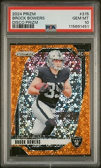 2024 Panini Prizm 315 Brock Bowers Disco Prizm PSA 10