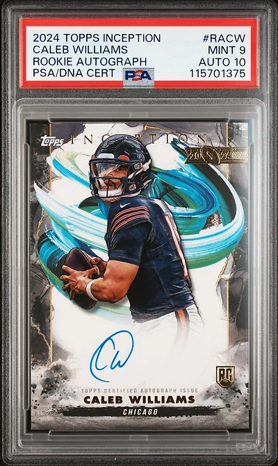 2024 Topps Inception Rookie Autographs Racw Caleb Williams PSA 9