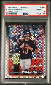 2024 Topps Chrome 202 Caleb Williams X-fractor PSA 10