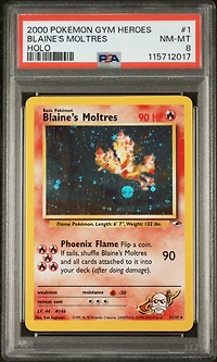 2000 Pokemon Gym Heroes 1 Blaine's Moltres Holo PSA 8