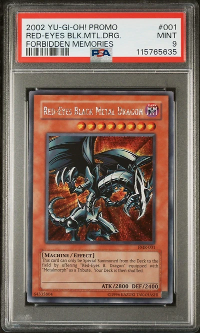 2002 Yu-gi-oh! Fmr-forbidden Memories Promo 001 Red-eyes Black Metal Dragon PSA 9