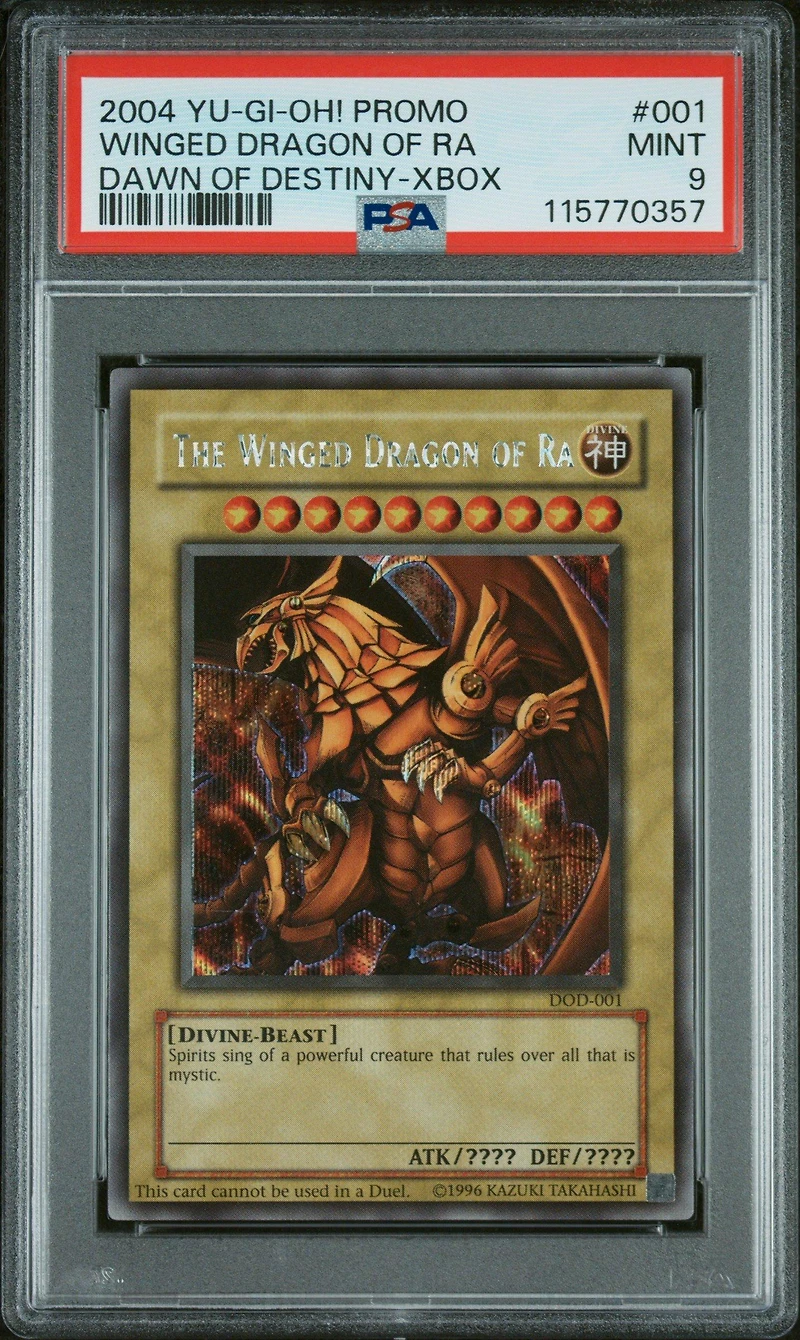 2004 Yu-gi-oh! Promo 001 The Winged Dragon Of Ra Dawn Of Destiny-xbox PSA