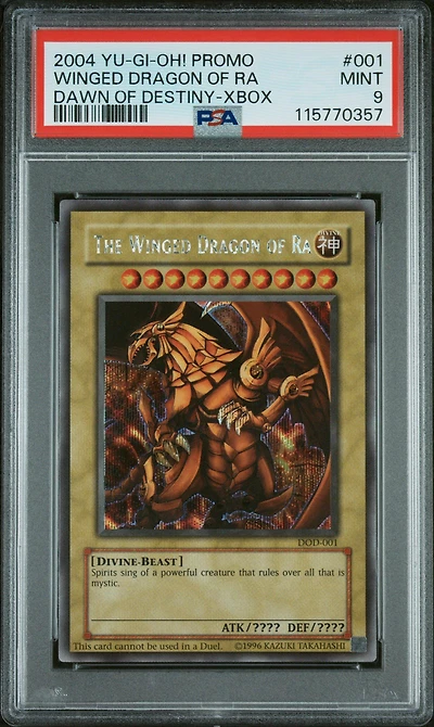 2004 Yu-gi-oh! Promo 001 The Winged Dragon Of Ra Dawn Of Destiny-xbox PSA