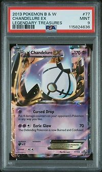 2013 Pokemon Black & White Legendary Treasures 77 Chandelure Ex PSA 9
