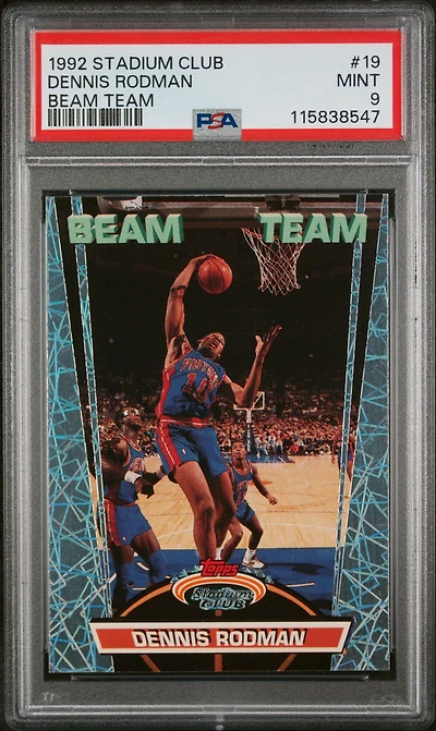 1992 Stadium Club Beam Team 19 Dennis Rodman PSA 9