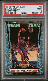 1992 Stadium Club Beam Team 19 Dennis Rodman PSA 9