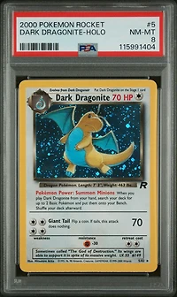 2000 Pokemon Rocket 5 Dark Dragonite-holo PSA