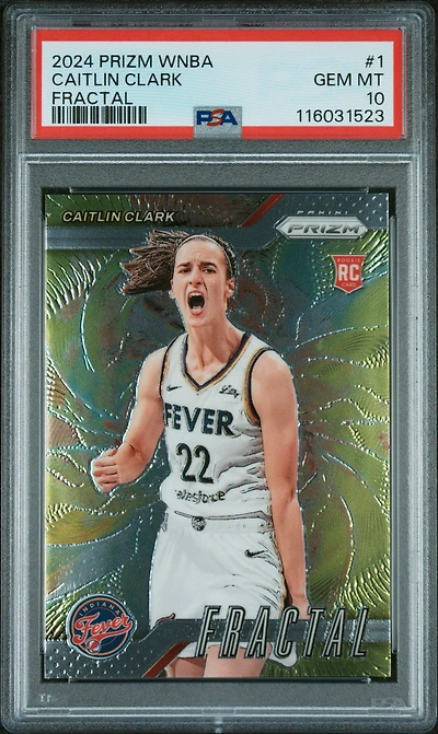 2024 Panini Prizm Wnba Fractal 1 Caitlin Clark PSA 10