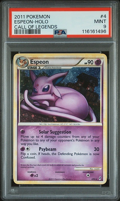 2011 Pokemon Call Of Legends 4 Espeon-holo PSA 9