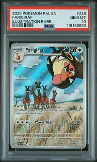 2023 Pokemon Pal En-paldea Evolved 228 Farigiraf Illustration Rare PSA 10