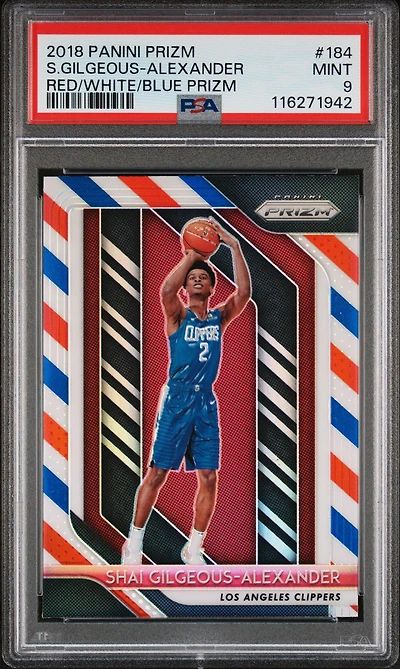 2018 Panini Prizm 184 Shai Gilgeous-alexander Red/white/blue Prizm PSA 9