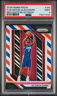 2018 Panini Prizm 184 Shai Gilgeous-alexander Red/white/blue Prizm PSA 9