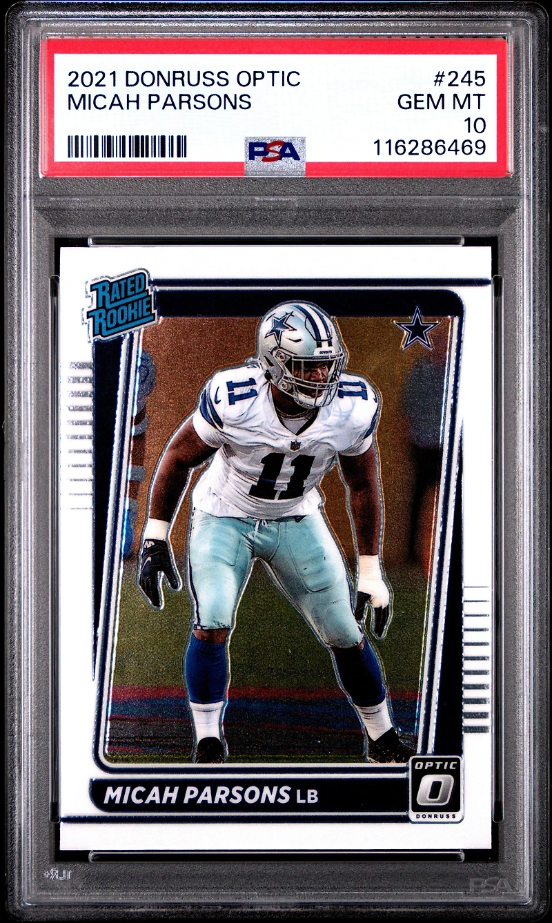 2021 Panini Donruss Optic 245 Micah Parsons PSA