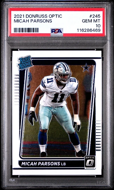 2021 Panini Donruss Optic 245 Micah Parsons PSA
