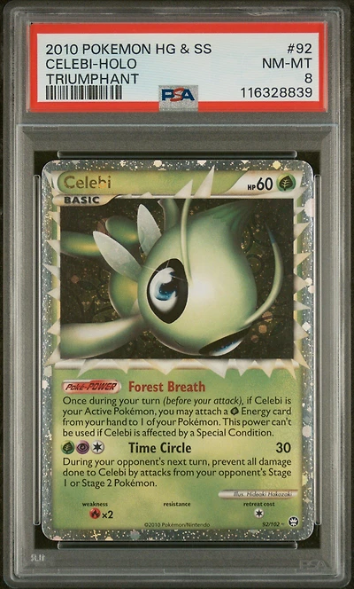 2010 Pokemon Heartgold & Soulsilver Triumphant Celebi-holo PSA