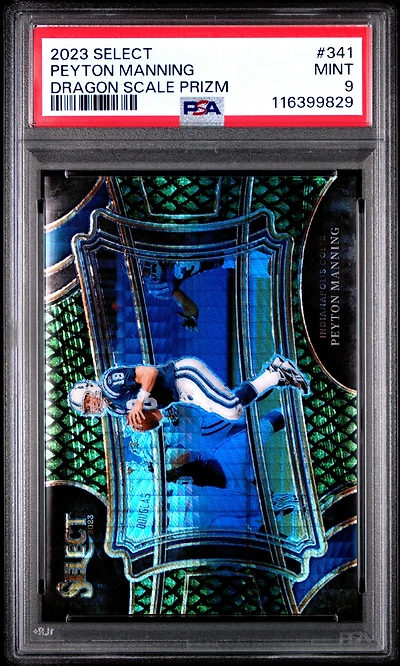 2023 Panini Select 341 Peyton Manning Dragon Scale Prizm PSA 9