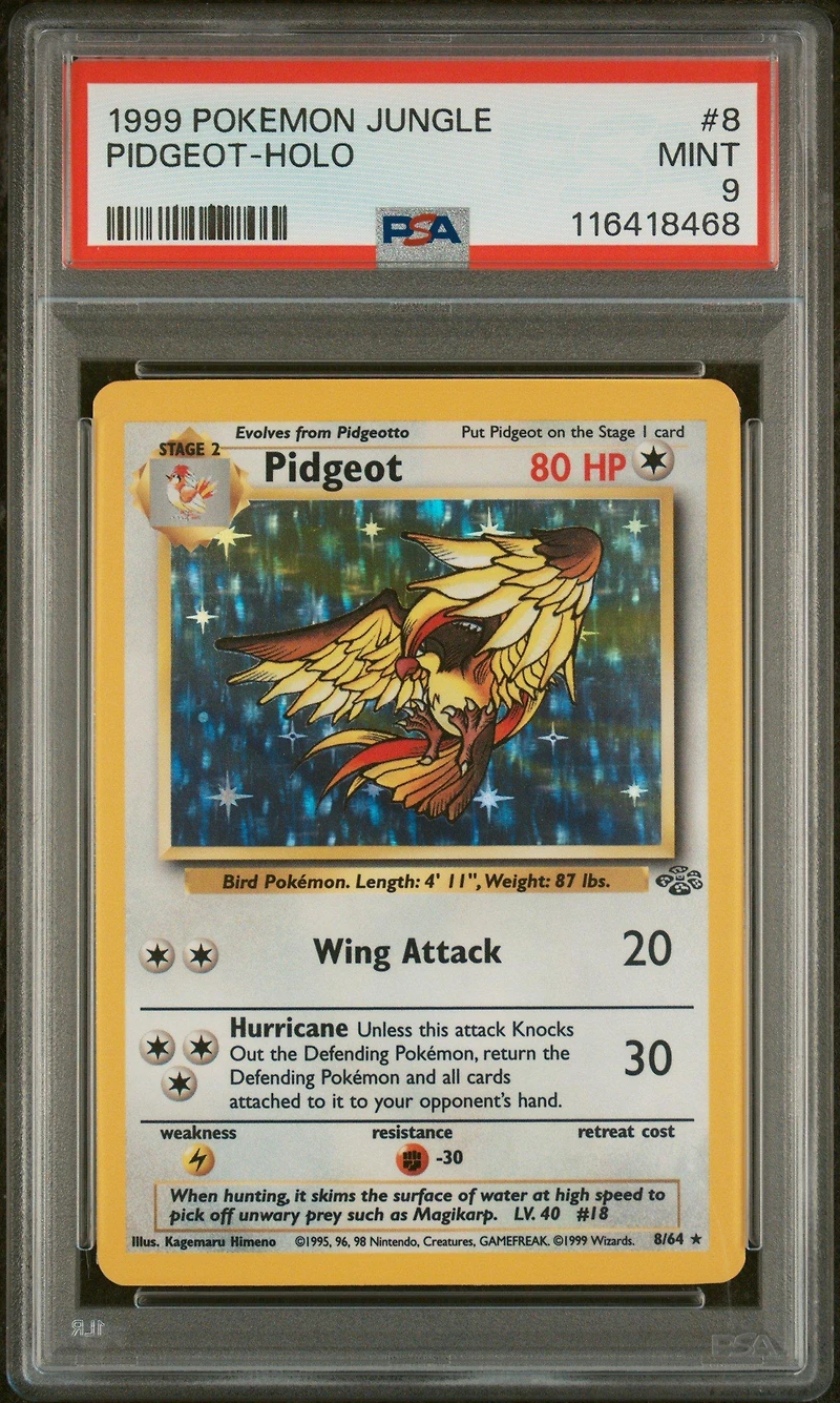 1999 Pokemon Jungle 8 Pidgeot-holo PSA