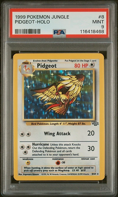 1999 Pokemon Jungle 8 Pidgeot-holo PSA