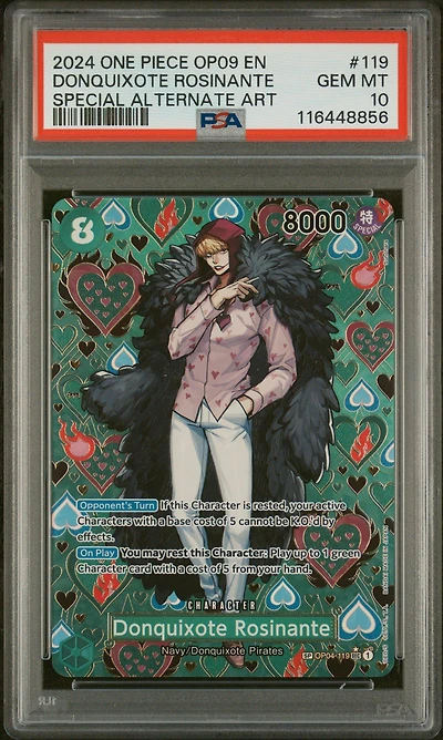 2024 One Piece Op09-emperors In The New World 119 Donquixote Rosinante Special Alternate Art PSA 10