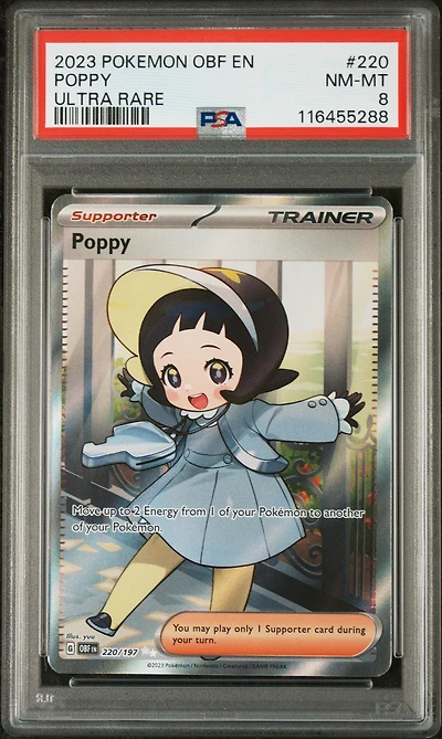 2023 Pokemon Obf En-obsidian Flames 220 Poppy Ultra Rare PSA