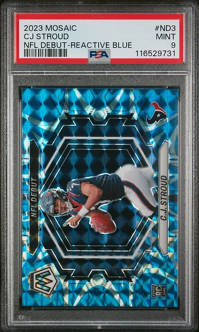 2023 Panini Mosaic Nfl Debut Nd3 Cj Stroud Reactive Blue PSA