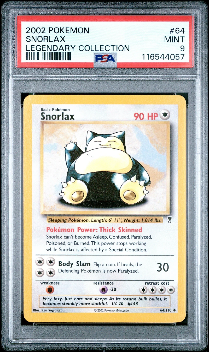 2002 Pokemon Legendary Collection 64 Snorlax PSA 9